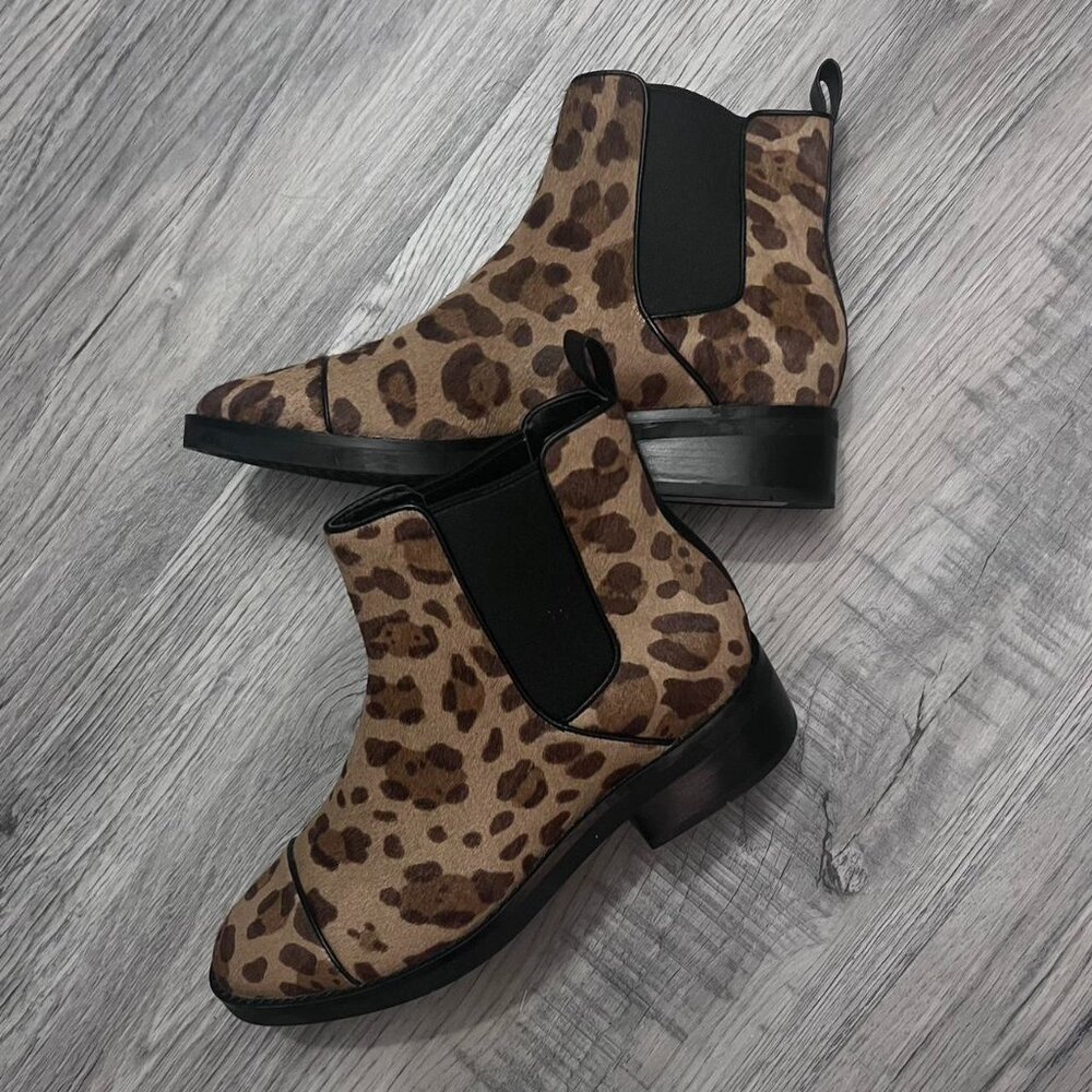 Cole Haan Women's Size 7.5 Mara Grand Chelsea Leopard Print Ankle Boots